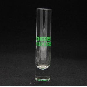 Long Sparkling Crystal Cocktail Glasses With Color Decal