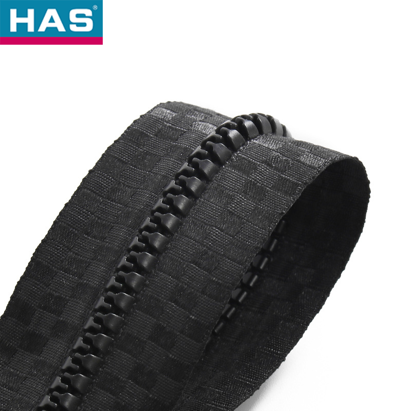 #5 Resin Zipper with Close-end and Black Plastic Strip For suitcase