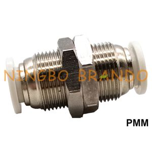 China PMM Plastic Bulkhead Union Tube Quick Connect Pipe Pneumatic Air Hose Fitting Parts on sale