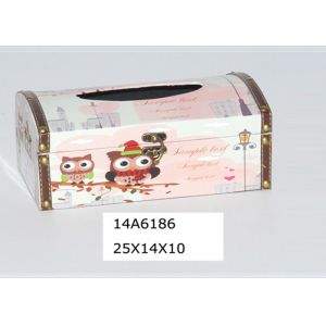 PU Color Printing Dirt Resistant Wooden Tissue Box
