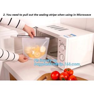Storage preservation reusable silicone food bag,FDA reusable silicone storage