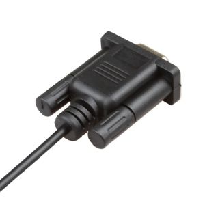 Black RS232 Wire Harness Cable DB9Pin Female To DC 3.5mm Stable