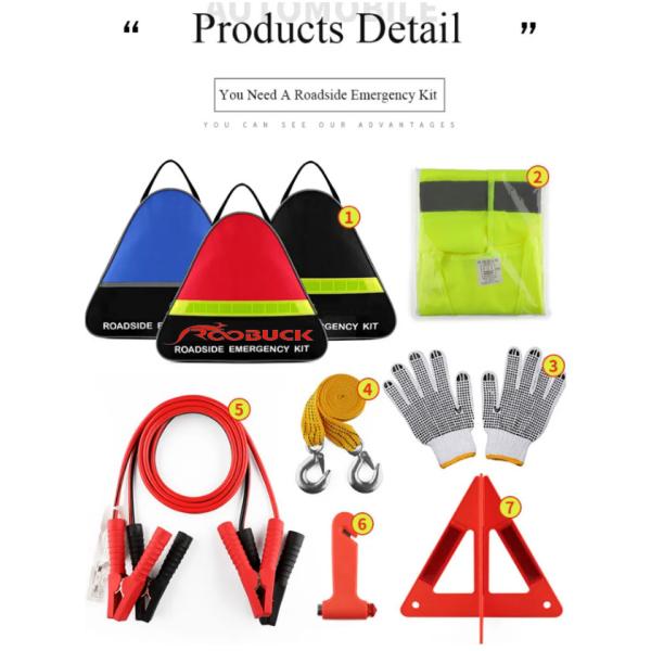 Metal Triangle Auto Use Automotive First Aid Kit Reflective Roadside Kits For Cars