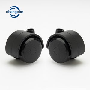 Black PVC Furniture Castors Wheels Tool With Stem 40MM