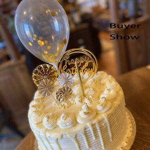 Cake Topper Decoration Set Acrylic Glitter Happy Birthday Cake Topper Confetti