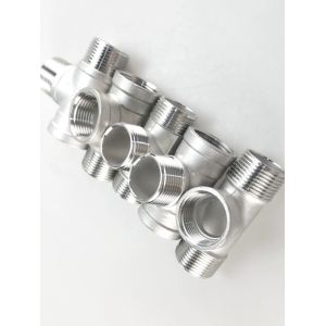 Sanitary Stainless Steel 3 Way Male Threaded Tee Pipe Fittings with Casting