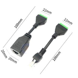 POE Cable RJ45 Network Female Jack DC Power Plug to Screw Terminals Adapter for