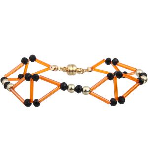Cheap 3D Triangle Statement Handmade Beads Bracelets (Orange/Green/Blue) for sale