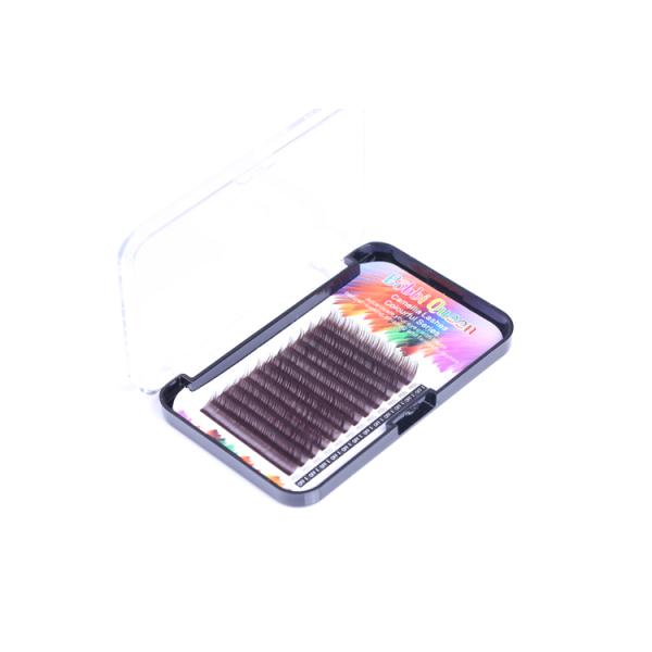 Coffee / Brown Individual Eyelash Extensions , Colored Lash Extensions For Beauty Salon