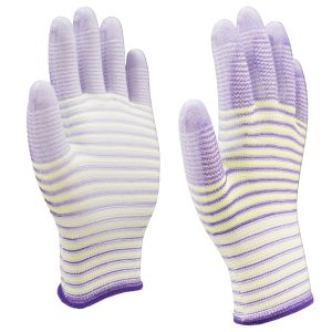 NBW-PT303 Zebra Pattern PU Palm Gloves 13 Gauge Protection