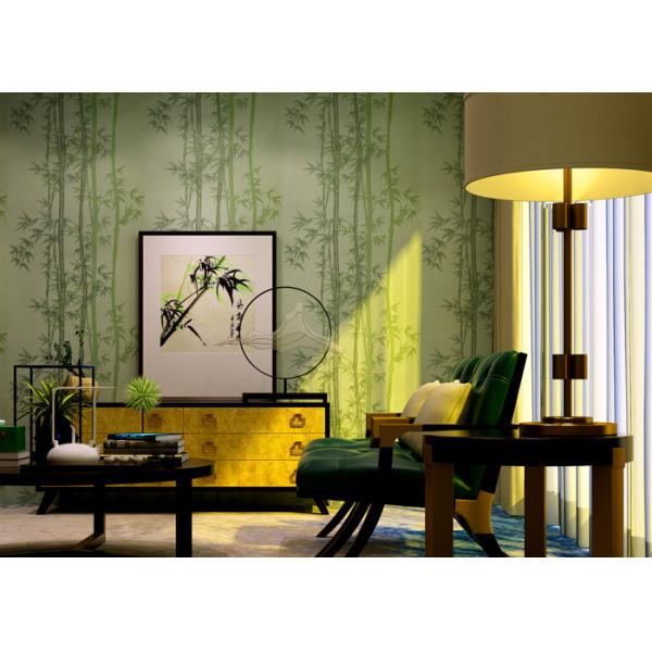 Quality Wet Embossing Moisture - Proof Non woven Wallpaper With Bamboo Pattern wholesale