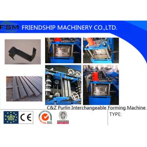 80-300mm Interchangeable C Z Purlin Roll Former Machine With Hydraulic Cutting