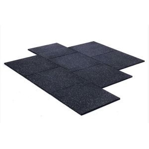 Square Edge1m X 1m X 15mm Flat Gym Rubber Floor with Beveled Edges Suitable for