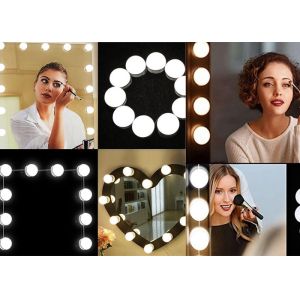 Warm White LED Makeup Vanity Lights Kit 4 Button Dimming USB Cable Length 1.5