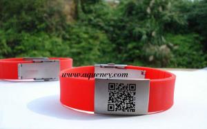 China Silicone Medical Alert and Custom ID Bracelets with Stainless Steel Buckle and Clasp on sale