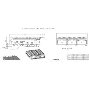 TE 2057042-4 QSFP+ 1x3 Cage with Heat Sink Included Lightpipe 14 Gb/s