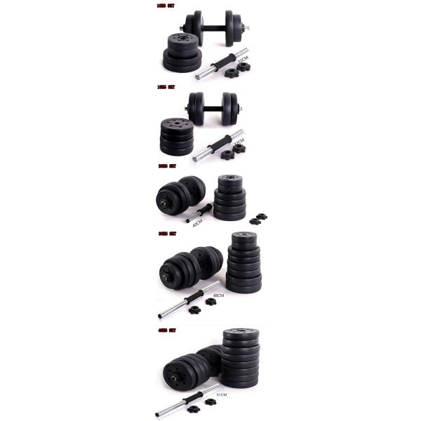 china manufacture factory black cement dumbbell set for sales