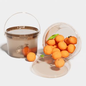 Plastic Food Storage Buckets With Lids 300ml 500ml 1L 2L Food Grade Transparent