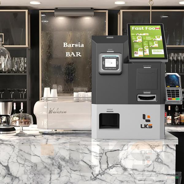 Quality Self Ordering Kiosk System POS Terminal with Cash and Bank Card Payment Receipt Printer QR Scanner wholesale