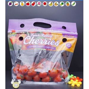 Fruits packaging bag/Grapes plastic bag with k, Air Holes Zip Handle Plastic