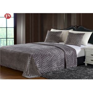 Diamond Embossed Plush Fur Blanket PV Plush King Size Bedding Sets Durable
