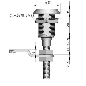 Quarter Turn Cabinet Cam Lock Latch Silver Color With Mail Box Key