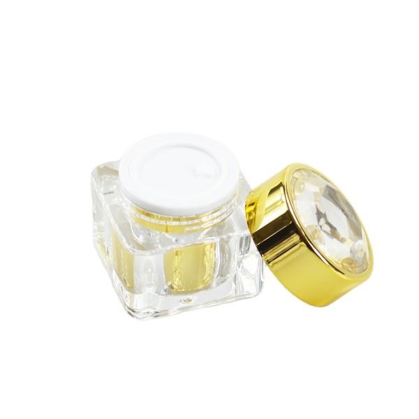 Reusable Cosmetic Packaging Container 10g Gold Eye Cream Acrylic Plastic Jar