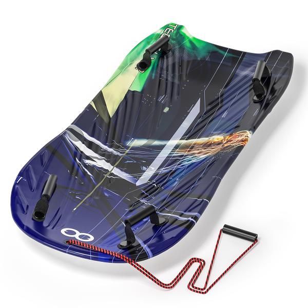 XPE EPS HDPE Snow Sled for Unisex Kids Adult Customizable Logo 2 Handles and Pull Rope
