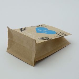 Recyclable And Compostable Eight Sided Sealing Kraft Paper Bags For Tea
