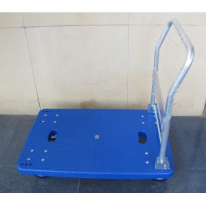 China logistic centra foldable plastic trolley with blue / grey , capacity 150kg on sale