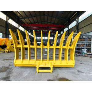 Orange Color Excavator Rake Bucket Tilting For Dozer Digger CE Approval