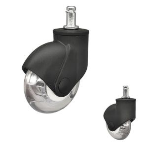 China WBD 75x23mm Clear PU Wheel Decorative Furniture Casters Grip Ring Stem Chair Caster Wheels on sale