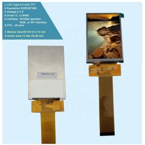 2.8" Spi ILI9341 St7789 18 20 30 37 40 pin 320x240 320x480 Dots Tft LCD Display