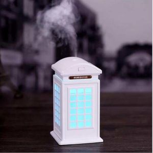 Creative Vintage British Style Phone Booth Humidifier 300ml USB LED Cool Mist