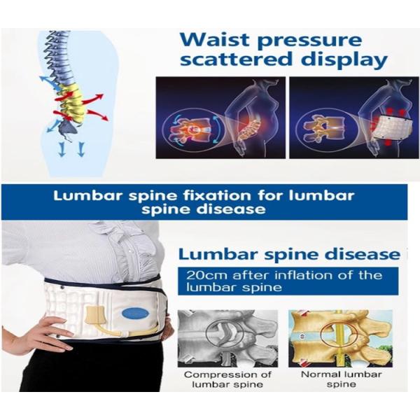 PU Breathable Pores Backbone Support Belt Adjustable Air Lumbar Tractor Easy To Carry
