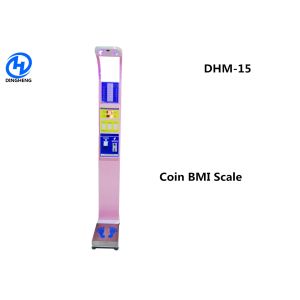 Iron medical height and weight scales with BMI analysis and coin