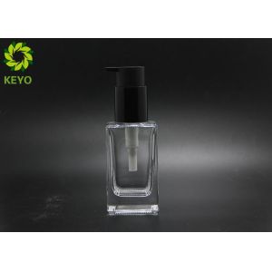100ml Square Glass Cosmetic Containers With Self Lock Pump