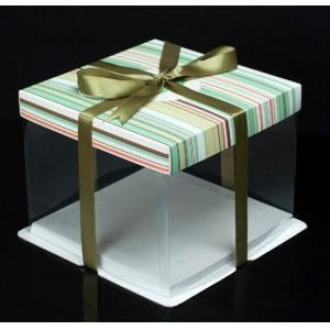 Customized color square white cheap macaron square cake box for packing