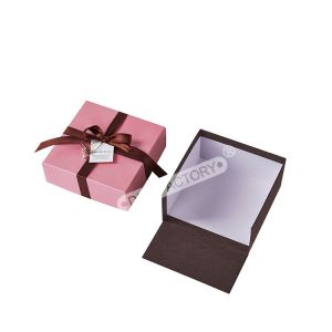 Custom Pink Small Jewelry Box With Bow Ring Packaging Boxes Exquisite