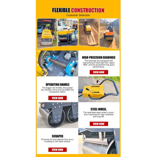 China Supply Road Machine Mini Road Roller Double Drums 0.5ton Vibratory Road Roller Soil Compactor with Good Price