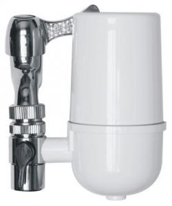 China White Kitchen On Tap Water Filter , Sink Faucet Water Purifier Tap Filter With Granular Carbon Cartridge on sale
