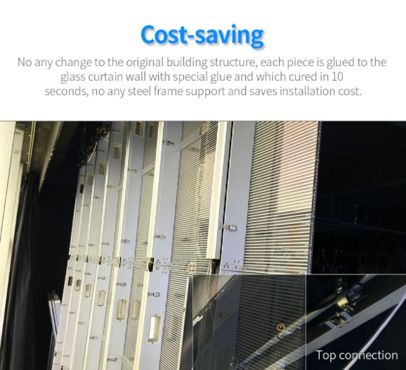 P3.91mm 1R1G1B Transparent Glass Led Screen HD Led Mesh Video Wall ISO9001