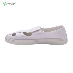 China White cleanroom Unisex gender PVC sole canvas shoes upper material esd antistatic shoe on sale