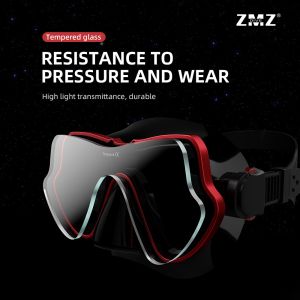 Underwater Diving Training Panoramic Snorkel Mask Goggles Waterproof