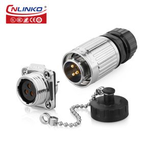 110V electrical Plug Socket Waterproof Connector Power Cord 3 Pin Metal Screw