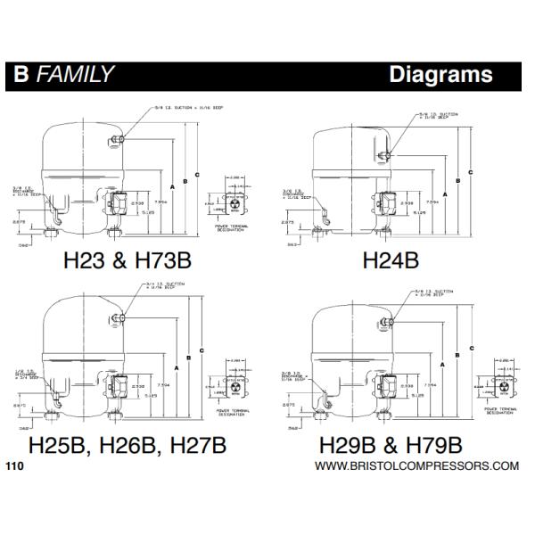 H24B31QABKB Hermetic Piston Refrigeration Compressor High Tenoerature R22 1 Phase