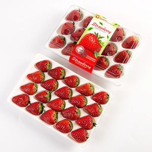 Strawberry Disposable Fruit Salad Containers Transparent PET With Inner Tray