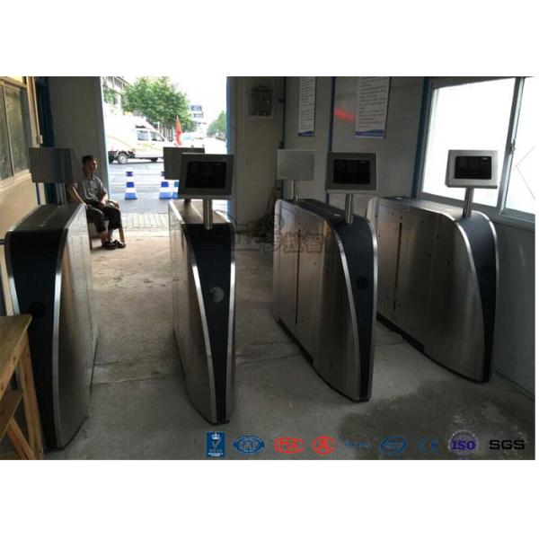 Indoor / Outdoor Flap Barrier Turnstile Waist Height Turnstile Sliding High Speed