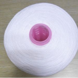 Raw white Yarn Dyeing plastic cone 100% Polyester Ring Spun Yarn