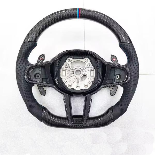 Quality Black M Performance Leather Steering Wheel Fit for BMW 320 525 F10 F20 F30 F15 F25 F07 F01 with 35 mm Grip Size and 4, 3 Spokes wholesale